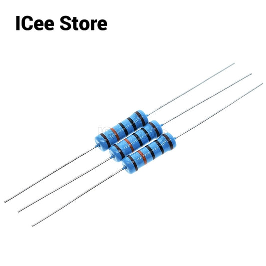 20Pcs 2W Metal Film Resistors 1% 10R-1M 10R 22R 47R 100R 1K 10K 100K 1M 4.7K 5.1K 1M