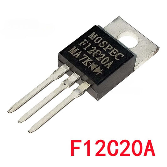 Original F12C20C F12C20A Fast Recovery Diode 1200V 20A (Replace F16C20C) MOSPEC Through-Hole Rectifier for Power Supplies, Inverters, and Industrial Circuits