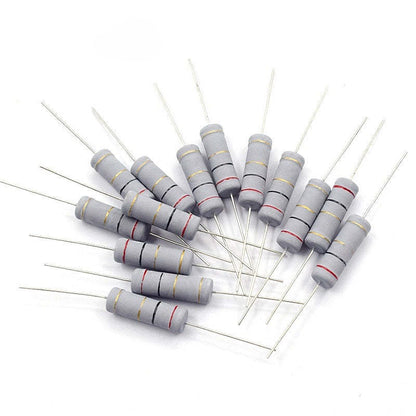 10Pcs 5W Carbon Film Resistor 5% 24Values 1R ~ 1M 2.2R 10R 22R 47R 51R 100R 150R 470R 1K 2K 4.7K 10K 47K 1 2.2 10 22 47 51 100 150 470 Ohm