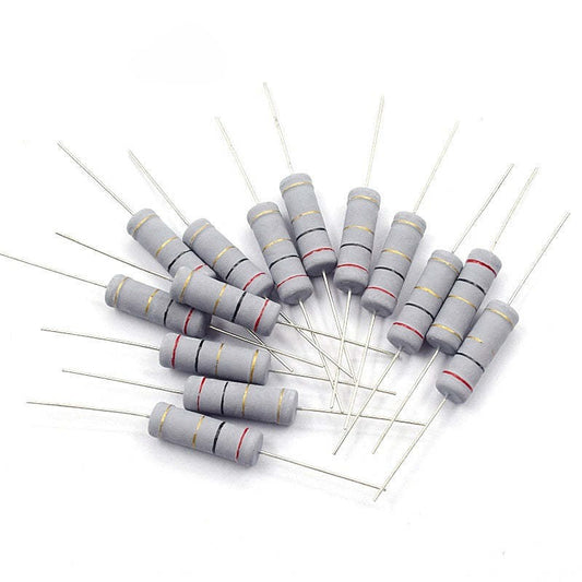 10Pcs 5W Carbon Film Resistor 5% 24Values 1R ~ 1M 2.2R 10R 22R 47R 51R 100R 150R 470R 1K 2K 4.7K 10K 47K 1 2.2 10 22 47 51 100 150 470 Ohm