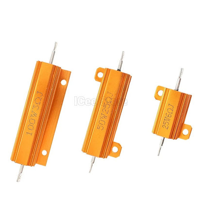 RX24 Wirewound Resistor 50W 100W Aluminum Power Metal Shell Case Wirewound Resistor 1R 2R 4R 5K 6R 8R 10K 15K 20K ohm resistance
