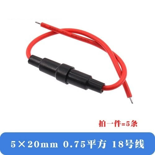 5Pcs Glass Fuse Holder 5*20mm 6*30mm Screw Type 5X20mm with 22 20 18 16 14AWG Wire Cable 250V 5X20MM Glass Fuse Tube Fuse Casing