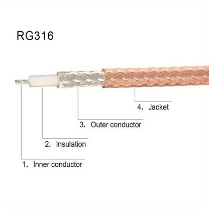 Antenna Cable Male To UHF SO-239 Female Connectors 15cm 6 Inch for Amplifier