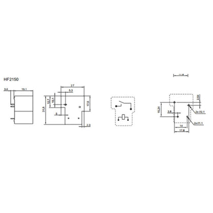 T90 Power Relay HF2150-1A-5DE HF2150-1A-12DE HF2150-1A-18DE HF2150-1A-24DE HF2150 HF2150-1A DC 5V 12V 24V 30A 4Pin Relay