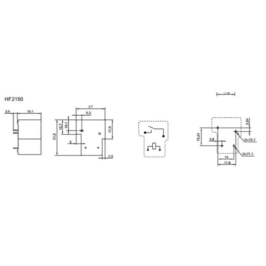 T90 Power Relay HF2150-1A-5DE HF2150-1A-12DE HF2150-1A-18DE HF2150-1A-24DE HF2150 HF2150-1A DC 5V 12V 24V 30A 4Pin Relay