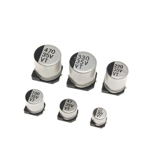 20Pcs SMD Capacitor 25V 35V 10UF 22UF 33UF 47UF 100UF 220UF 330UF 470UF Aluminum Electrolytic Capacitor