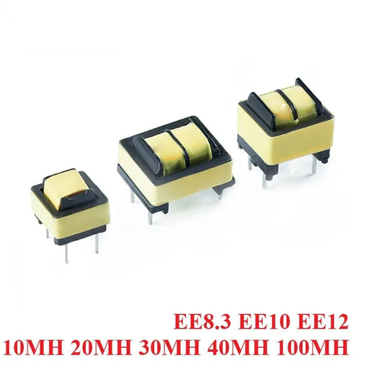 5Pcs EE8.3 EE10 EE12 Inductor 10MH 20MH 30MH 40MH 100MH Common Mode Inductor Power Filter Inductor Coil Transformer LED DIY