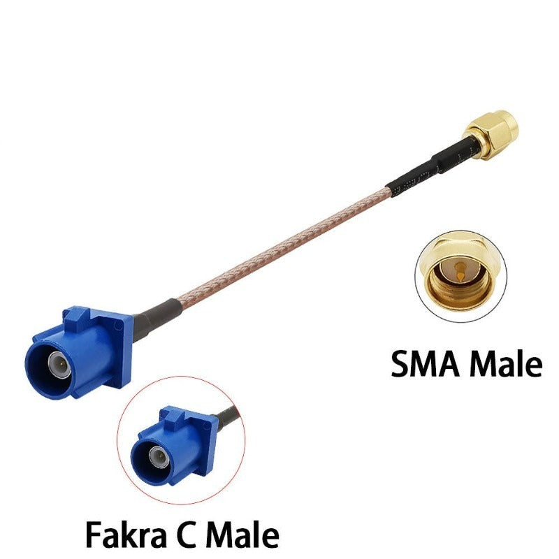 0.3M~7M SMA Male Plug To Fakra C Male Plug Straight Adapter Active GPS Antenna Extension RG316 Double Shield Silver Pigtail Cable 15CM 20CM