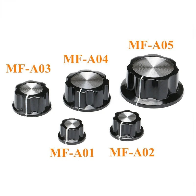 Potentiometer Knob Cap MF-A01 MF-A02 MF-A03 MF-A04 MF-A05 Rotary Switch Knobs Caps 6mm for RV24 3590S WHT118 WXD3