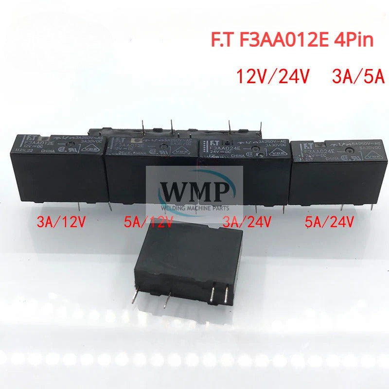 5Pcs Original Relay F.T F3AA012E 4Pin 3A 5A 12V 24V F3AA024E New