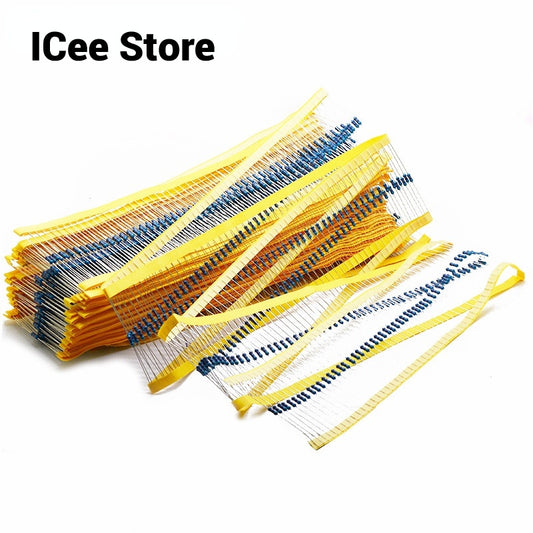 100pcs 1/4W Metal Film Resistor 1% 1R-1M 100R 220R 1K 1.5K 2.2K 4.7K 10K 22K 47K 100K 100 220 1K5 2K2 4K7 1M Ohm Resistance