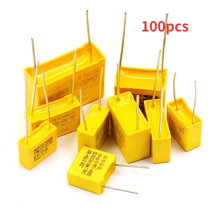 100Pcs X2 Safety Capacitors P22 275V 0.33UF 0.47UF 0.56UF 1UF P=22.5MM