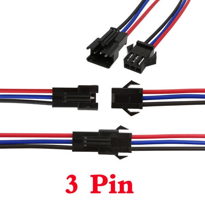 10Pairs JST SM  2.54MM Plug 24AWG Male To Female Wire Connector  Cable Pigtail 2Pin 3Pin 4Pin 5Pin Plug LED Connecting Line