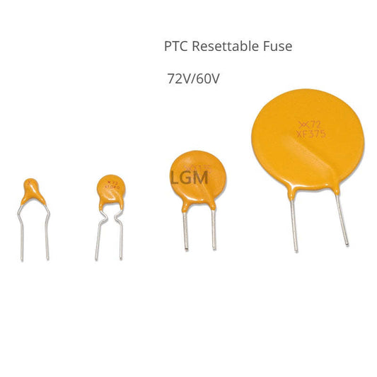 20Pcs PTC Resettable Fuse  Straight Plug 72V/60V RXEF005/010/017/020/025/030/040/050/065/075/090/110/135/160/185/200/250/300/375/500