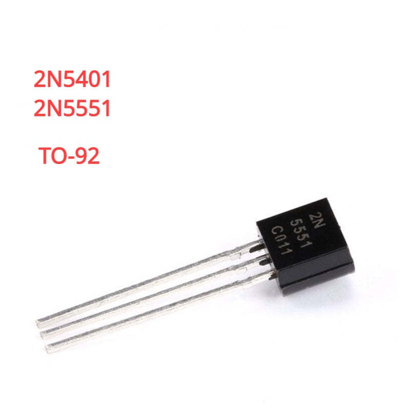100pcs 2N5401 2N5551 5401 5551 NPN PNP TO-92 Transistor Copper Feet