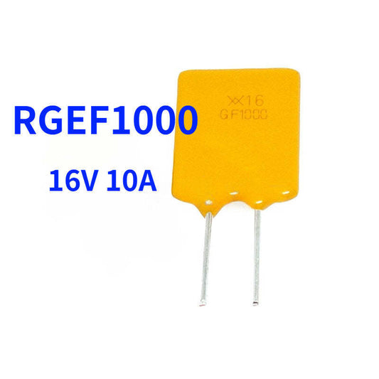 10Pcs RGEF1000 PPTC Self-Resetting Fuse 16V 10A Resettable Overload Protection for Lithium Batteries/Chargers/USB Devices