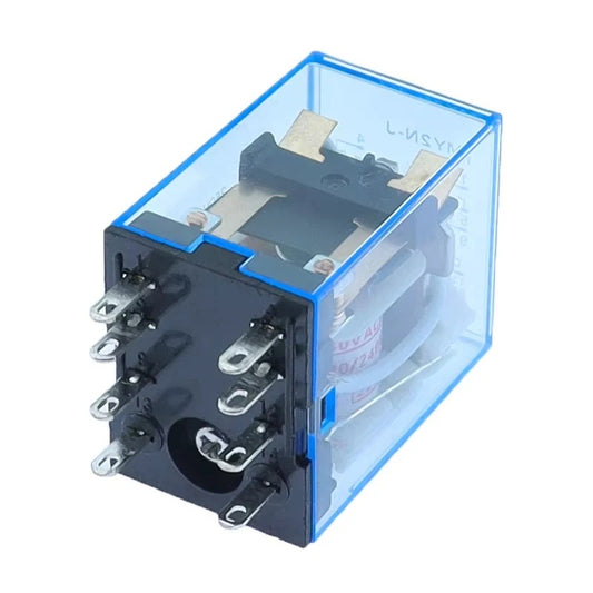 AC 220V DC 24V 12V Small Electromagnetic Relay 5A 8Pin 14Pin Coil Power Relay w Base MY2NJ LY2NJ MY4NJ HH52P HH54P