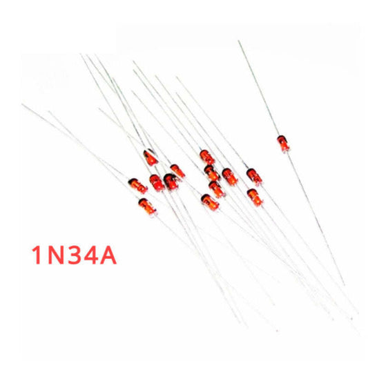 50Pcs 1N34A 1N34 Germanium Diode 50mA 65V DO-35 (DO-204AH) IN34A IN34 Axial for TV FM AM Radio Detection in Stock