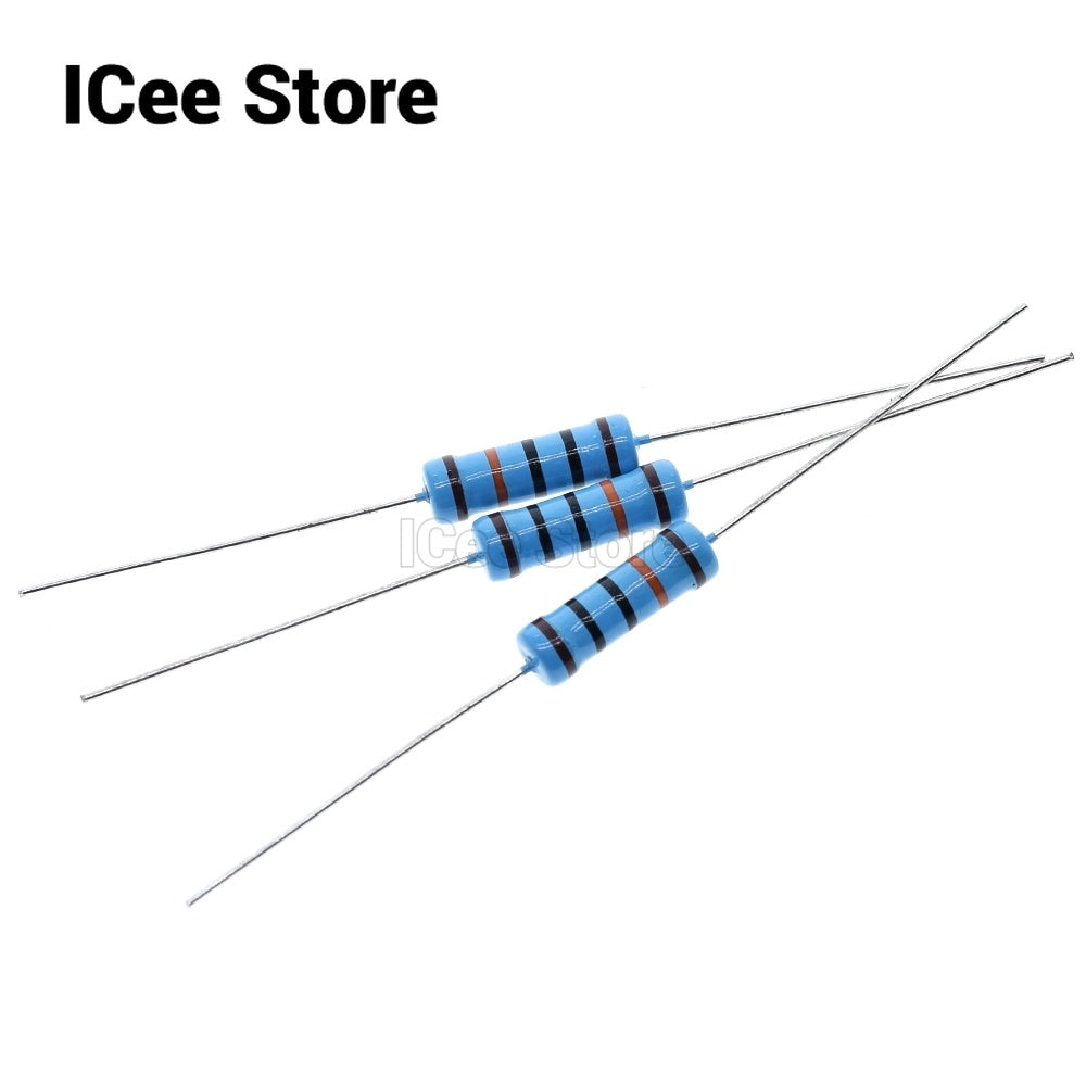 20Pcs 2W Metal Film Resistors 1% 10R-1M 10R 22R 47R 100R 1K 10K 100K 1M 4.7K 5.1K 1M