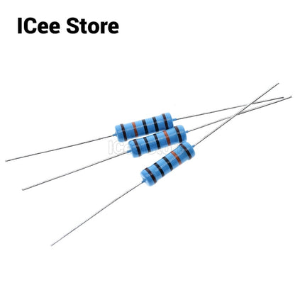 20Pcs 2W Metal Film Resistors 1% 10R-1M 10R 22R 47R 100R 1K 10K 100K 1M 4.7K 5.1K 1M