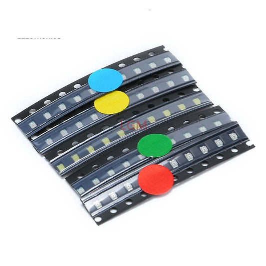 100Pcs SMD LED Kit Red/Green/Blue/Yellow/White LED Light Diode  5colors X20pcs =100pcs  0603 0805 1206 1210