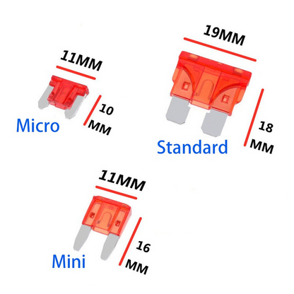 10Pcs Mini Small Medium Size Blade Car Fuse for Auto Car Truck 5A 7.5A 10A 15A 20A 30A 35A 40A