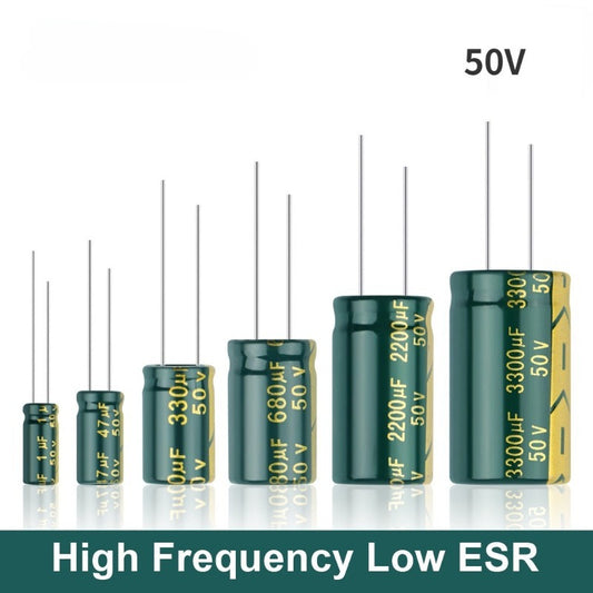 Aluminum Electrolytic Capacitor 50V High Frequency Low ESR 50V 22UF 47UF 100UF 220UF 330UF 470UF 680UF 1000UF 2200UF