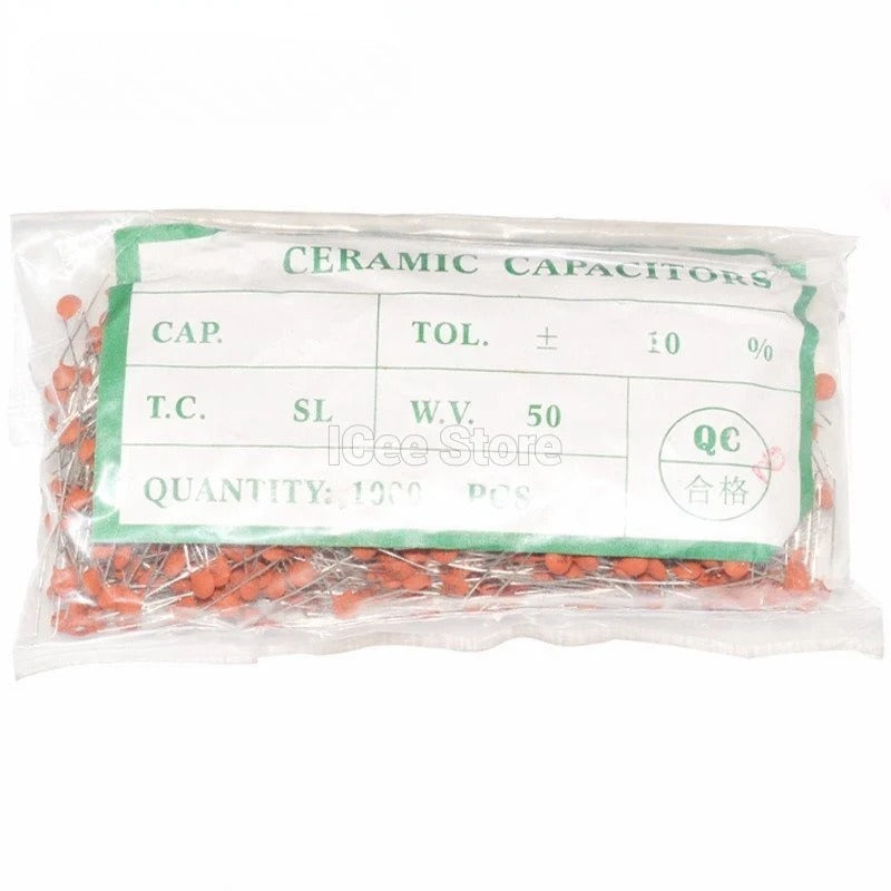 1000Pcs Ceramic Capacitor 50V 100nF 0.1uF 5PF 8PF 10PF 22PF 47PF 50PF 100PF 220PF 470PF 1NF 47NF 101 221 102 103 473 104