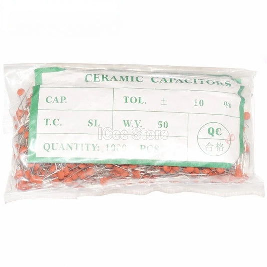 1000Pcs Ceramic Capacitor 50V 100nF 0.1uF 5PF 8PF 10PF 22PF 47PF 50PF 100PF 220PF 470PF 1NF 47NF 101 221 102 103 473 104