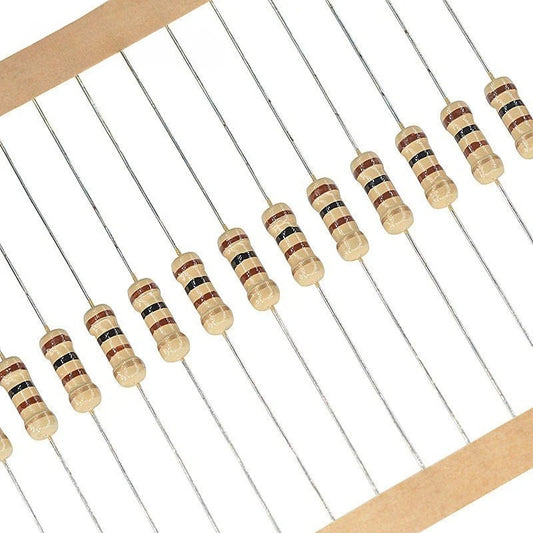 100Pcs 1/4W Carbon Film Resistor 0.25W 5% 1R-1M 1R 10R 22R 47R 51R 100R 1K 2K 4.7K 10K 22K 47K 100K