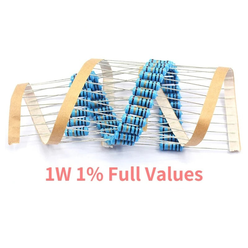 20Pcs 1W 1% Metal Film Resistor 24 Value 47R 100R 220R 470R 1K 22K 4.7K 10K 2.2M
