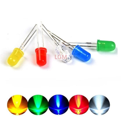 100Pcs 3MM 5MM LED Diode  Electronic Leds Kit Light Emitting Diode White Green Red Blue Yellow F3 F5 Led Diodes
