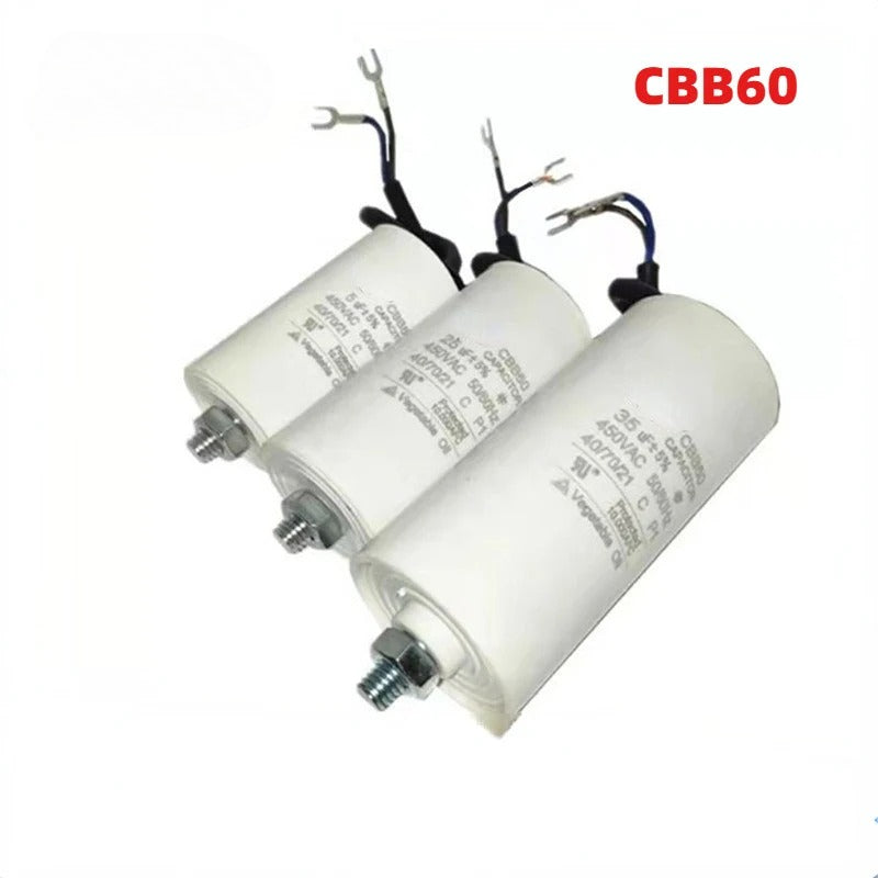 CBB60 Motor Run Capacitor Start Water Pump Washer Air Pump with Screws 450V 6uf 8uf 10uf 20uf 30uf 40uf 50uf 60uf 70uf 100uF