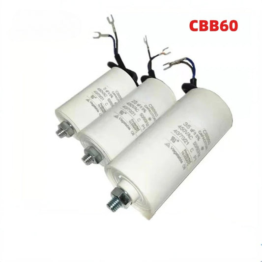 CBB60 Motor Run Capacitor Start Water Pump Washer Air Pump with Screws 450V 6uf 8uf 10uf 20uf 30uf 40uf 50uf 60uf 70uf 100uF