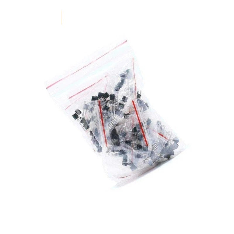 180Pcs  TO-92 18 Values Transistor Assorted Kit 2N2222 S9013 S9014 S9015 S9018 S8050 S8550 5551 5401 2N3904 2N3906 C1815