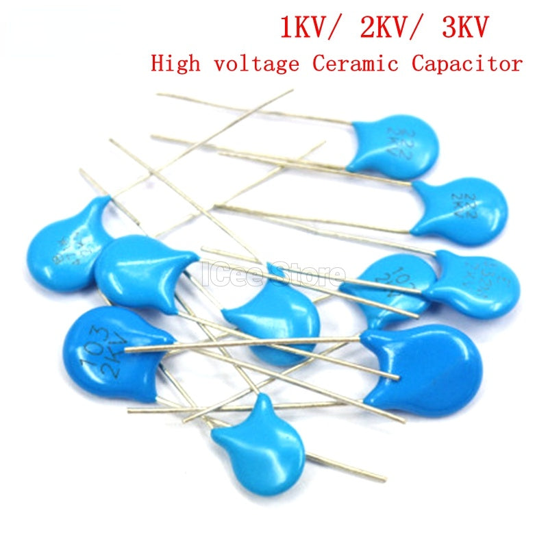 50Pcs High Voltage Ceramic Capacitor 1KV 2KV 3KV 5PF 30PF 47PF 56PF 100PF 220PF 1NF 2.2NF 3.3NF 4.7NF 10NF 100NF 471 222 223 103