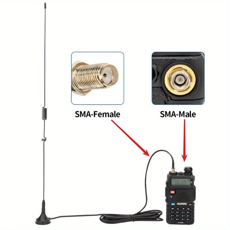 Dual Band Vehicle Mounted Antenna UT-106UV 144/430MHz SMA-Female Connector Vehicle Mounted Walkie Talkie Antenna Suction Cup Antenna