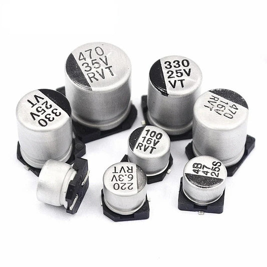20Pcs SMD Capacitor 25V 35V 10UF 22UF 33UF 47UF 100UF 220UF 330UF 470UF Aluminum Electrolytic Capacitor