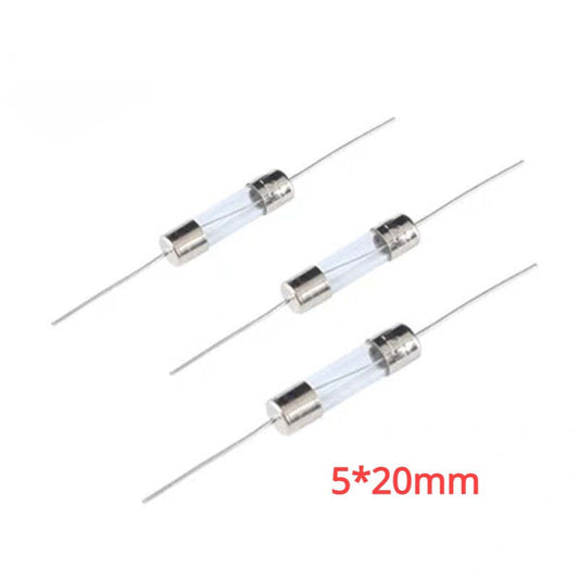 10Pcs 5*20mm Axial Glass Fuse Fast Blow 250V with Lead Wire 5*20 F 0.5A/1A/2A/3A/3.15A/4A/5A/6.3A/8A/10A/12A/15A The Fuse Tube