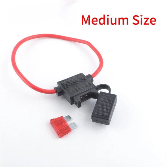 Medium Car Waterproof Fuse Holder Socket 3A 5A 7.5A 10A 15A 20A 25A 30A 35A 40A Auto Motorcycle Motorbike Blade Fuse