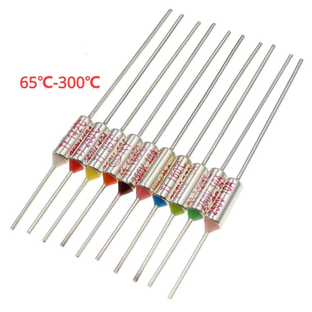 5Pcs Temperature RY 10A 15A 250V Tf Thermal Fuse 65C 85C 100C 105C 110C 120C 130C 152C 165C 172C 185C 192C 200C 216C 240C 280C 300C