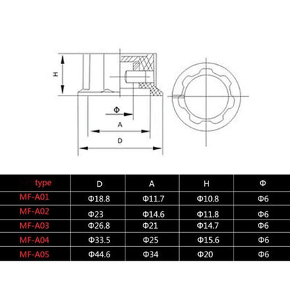Potentiometer Knob Cap MF-A01 MF-A02 MF-A03 MF-A04 MF-A05 Rotary Switch Knobs Caps 6mm for RV24 3590S WHT118 WXD3