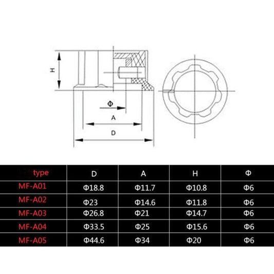 Potentiometer Knob Cap MF-A01 MF-A02 MF-A03 MF-A04 MF-A05 Rotary Switch Knobs Caps 6mm for RV24 3590S WHT118 WXD3