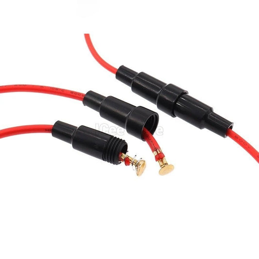 5Pcs Glass Fuse Holder 5*20mm 6*30mm Screw Type 5X20mm with 22 20 18 16 14AWG Wire Cable 250V 5X20MM Glass Fuse Tube Fuse Casing