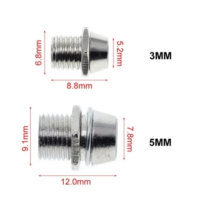 10Pcs Copper Metal 3MM 5MM Light Emitting Diode LED Holder Mount Panel Display Wholesale