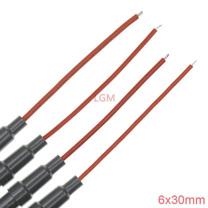 5Pcs 5*20mm 6*30mm Glass Fuse Holder Screw Type 5X20mm with 22 20 18 16 14AWG Wire Cable 250V 5X20MM Glass Fuse Tube Fuse Casing
