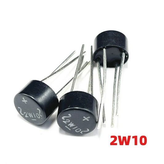 10Pcs 2W10 2A 1000V Bridge Rectifier DIP-4 2W10 Silicon Diodes Single Phase DIP-4 Round Bridge Rectifier
