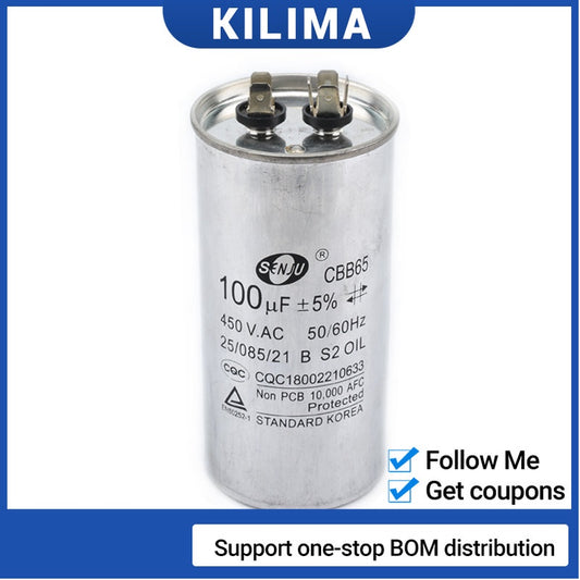 CBB65 Motor Capacitor Air Conditioner Compressor Start Capacitor 450V AC 5UF 6UF 15uF 20uF 25uF 30uF 35uF 40uF 45uF 50uF