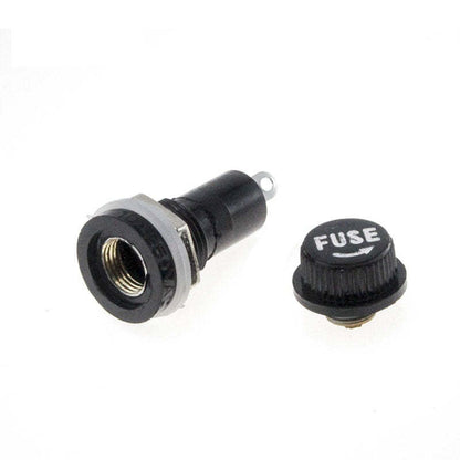 5Pcs 10A 250V Glass Fuse Holders 5x20 6x30 Black Insurance Tube Socket Panel Mount Fuse Socket Copper