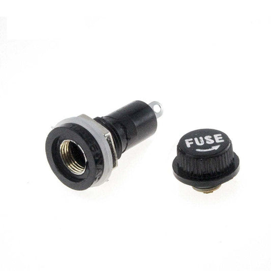 5Pcs 10A 250V Glass Fuse Holders 5x20 6x30 Black Insurance Tube Socket Panel Mount Fuse Socket Copper